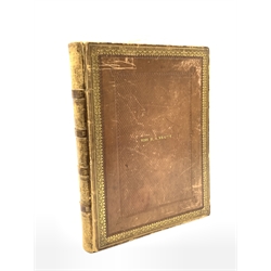 Miss H A Wraith - A manuscript book of her work including pencil and watercolour drawings, handwriting etc. circa 1826 in gilt tooled leather boards