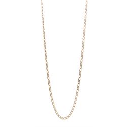 9ct rose gold flattened link necklace, stamped 375