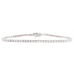 18ct white gold round brilliant cut diamond bracelet, stamped 750, total diamond weight approx 2.00 carat