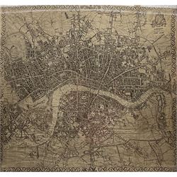 'London and its Environs for 1832', rare William IV large printed handkerchief map 88cm x 92cm
