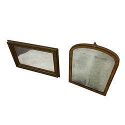 Late 19th century walnut framed wall mirror, together with another gilt framed mirror (2)
