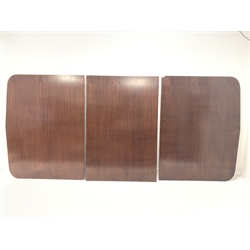  Large 20th century mahogany table top, in three leaves W161cm, L350cm  