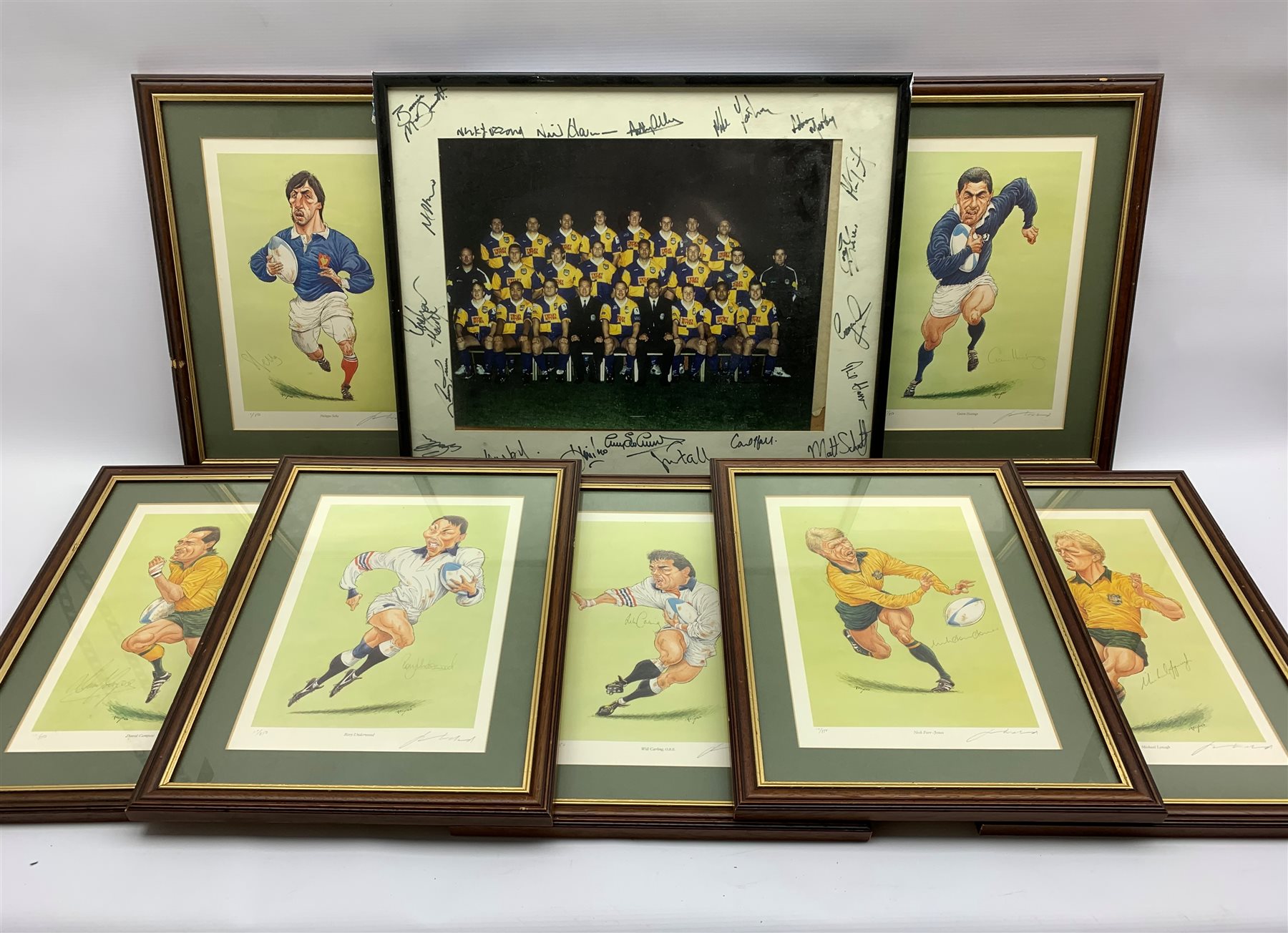 DS Framed picture of Leeds Rhinos 1970's /80's bearing numerous ...