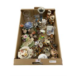 Ceramics, glass wares and miscellaneous collectibles, including Goebel figures, Country Artists birds, Swarovski ornaments etc, in one box