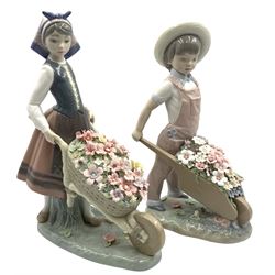 Lladro figure 'A barrel of Blossoms' No.1419 and another 'Little Gardener' No.1283 (2)