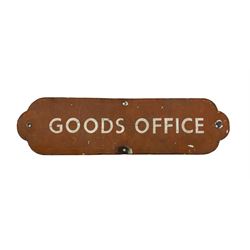 North Eastern Railway 'Goods Office' enamel sign, L51.5cm 