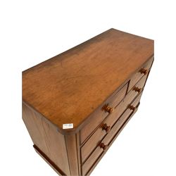 19th century mahogany chest of drawers, fitted with two short and two long drawers, raised on a plinth base 