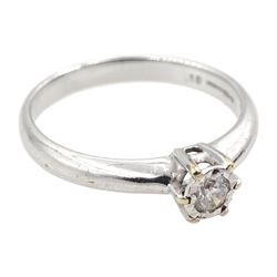 9ct white gold single stone diamond ring, hallmarked, diamond 0.10 carat
