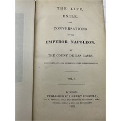 The Count de las Cases - The Life, Exile and Conversations of the Emperor Napoleon, published for Henry Colburn, two volumes published 1835, al edges gilt, rebound in half calf and marbled boards, with the bookplate of William Henry Grenfell (2)