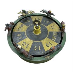 Welsh Evens lead painted and wood horse racing game, D24cm 