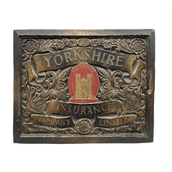 'Yorkshire Insurance Company' style plaque, 38cm x 31cm 