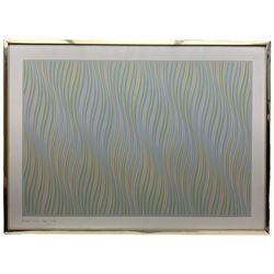 Bridget Riley (British 1931-): Untitled [Blue] (Schubert 25), screenprint in colours on wove paper signed numbered 27/75 and dated 1978 in pencil 57cm x 84cm; sold together with 'Bridget Riley Complete Prints'