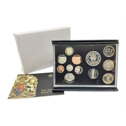The Royal Mint United Kingdom 2009 proof coin set, including Kew Gardens fifty pence, cased with certificate
