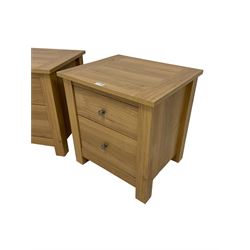 Pair rectangular bedside chests, fitted with two drawers