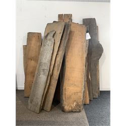 Large collection of unworked timber, mainly cherry, largest L205cm