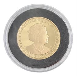 Queen Elizabeth II St Helena 2022 gold proof double sovereign coin, cased with certificate
