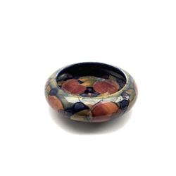 Moorcroft Pomegranate pattern bowl of compressed circular form, impressed and blue signature to base, D16cm 
