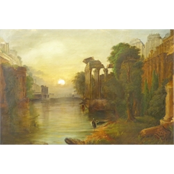  After Claude Lorrain (French 1600-1682): The Ruins of Carthage, oil on canvas unsigned 54cm x 79cm  
