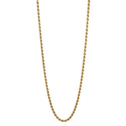 9ct gold rope twist necklace, London import marks 1977