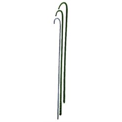  Nailsea type glass walking stick with blue double twist decoration L113cm and two green glass sticks