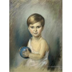 Austrian School (early 20th century): Portrait of 'Susanne Williams', pastel signed indistinctly dated 1928, 64cm x 48cm