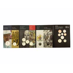 The Royal Mint United Kingdom 2016 sixteen coin 'Annual Coin Set', in card folder with booklet