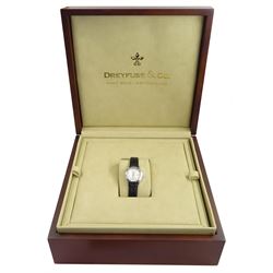 Dreyfuss & Co stainless steel quartz wristwatch and one other with black leather strap, both boxed