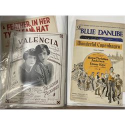 An album of Victorian and later sheet music covers mainly including European Subjects to include Lights of Paris, Waltz Paree, Spanish Love, The Silver Trumpets, Beautiful Venice, and many others (approx 65, plus later printed covers) Provenance: From the Estate of a Local private collector