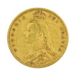 Queen Victoria 1891 gold half sovereign coin