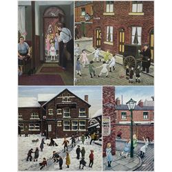 Tom Dodson (British 1910-1991): 'Queen for a Day' 'The Day After Christmas' and Children Playing in the Street, set four limited edition colour prints blindstamped and numbered in pencil, two signed max 35cm x 28cm (4)