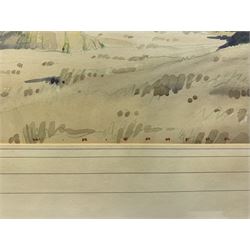William Heaton Cooper RI (British 1903-1995): 'Three Tarns Bowfell' Lake District, watercolour signed, inscribed verso 32cm x 44cm