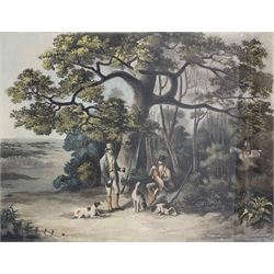Thomas Sutherland (British 1785-1838) After Dean Wolstenholme Snr (British 1757-1837): 'Shooting' Plates I - IV, set of four engravings with hand-colouring pub. Ackermann 1823, 28cm x 46cm (4)