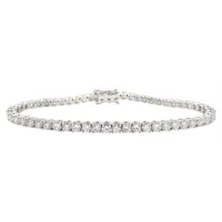 18ct white gold round brilliant cut diamond line bracelet, hallmarked, total diamond weight approx 4.65 carat