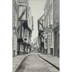 Stuart Walton (Northern British 1933-): The Shambles - York, pencil signed and dated '78, 46cm x 30cm