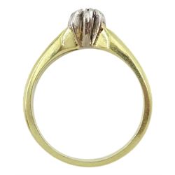 14ct gold illusion set single stone diamond ring