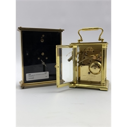 Rapport of London four glass sticking carriage clock, together with a Keiser desk clock, mechanical movement with integrated key