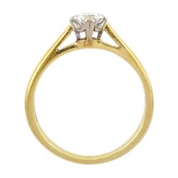18ct gold single stone round brilliant cut diamond ring, hallmarked, diamond 0.38 carat