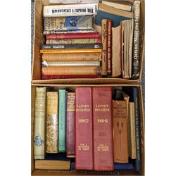 Various books, including railway interest etc, in two boxes