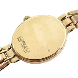 Rotary Elite 9ct gold quartz bracelet wristwatch, hallmarked, boxed with receipt dated 2008
