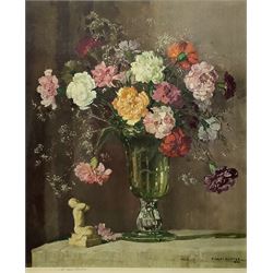 After Herbert Davis Richter (British 1874-1955): Still Life of Flowers in a Vase, colour print signed in pencil 54cm x 45cm
