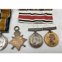 WWI War medal and 1914-15 Star to Pte G Black Royal Irish Regt 8310, pair to Pte R Hammond, Royal West Kent Regt 17621, pair and Special Constabulary medal to Pte A Wagstaff, Northumberland Regt 58335 and bronze death plaque to Arthur Neal