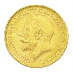 King George V 1928 gold full sovereign coin, Pretoria mint