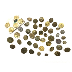 Collection of brass hunt buttons including set of eight by Pitt & Co with fox mask, five initialled 'E D' and various others (50)