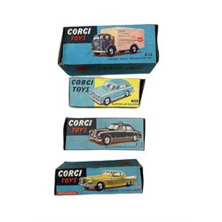Corgi Toys diecast model vehicles, numbers: 209, 211M, 216 and 454 (play worn) (4) 
