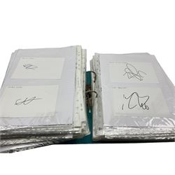 Leeds United football club - various autographs and signatures including Adrian Balboa, Michael Tonge, Alan Tate etc, in one folder