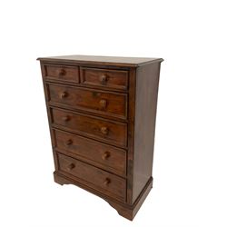Willis & Gambier - chest of drawers, fitted with two short and four long graduated drawers, raised on bracket supports 