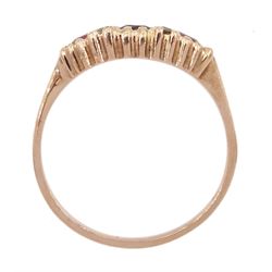 9ct rose gold oval garnet and diamond ring, hallmarked
