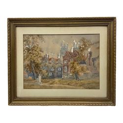 Circle of William James Boddy (British 1831-1911): 'Kings Manor York', watercolour signed 'J Lucas' and titled 24cm x 33cm