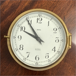 Smiths 'Sectronic transistor' brass bulkhead type clock, D19cm