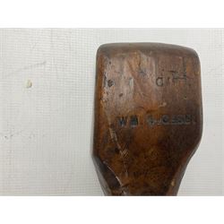 New England salt shovel stamped with W.M Case, together with iron field dibber max L86cm